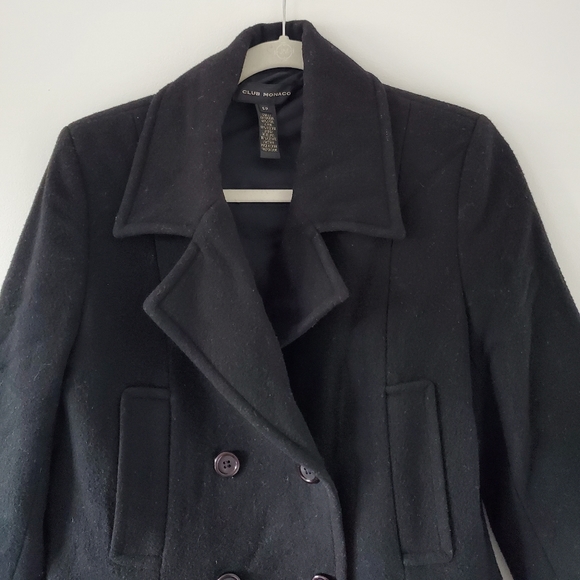 Club Monaco black pea coat size S - Picture 3 of 10